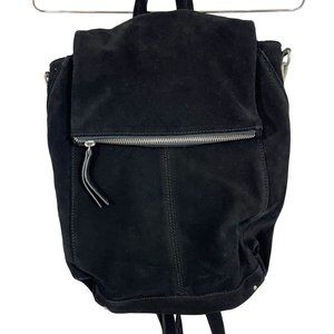 Free People Camilla Suede Leather Backpack in Black
